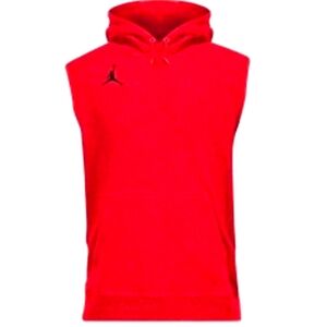 Nike Men Size Small Jordan DriFIT Fleece Sleeveless Hoodie Scarlet DQ7946-694